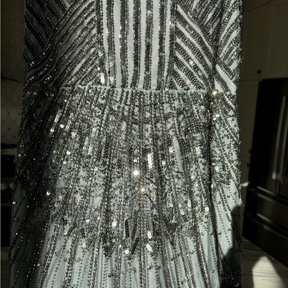 Adrianna Papell  glittering art deco mother of the bride evening dinner gown sz8 - Picture 12 of 16